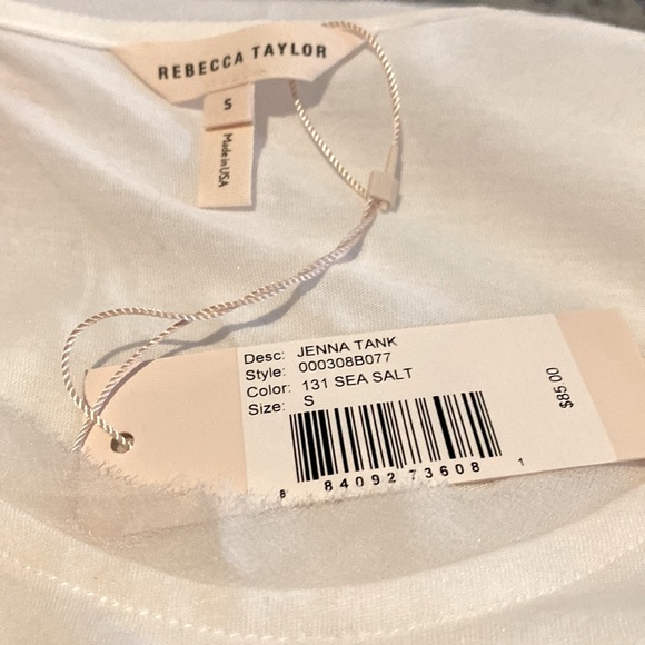 NWT Rebecca Taylor Jenna Tank in Sea Salt🤍⭐️🤍 - Picture 6 of 10
